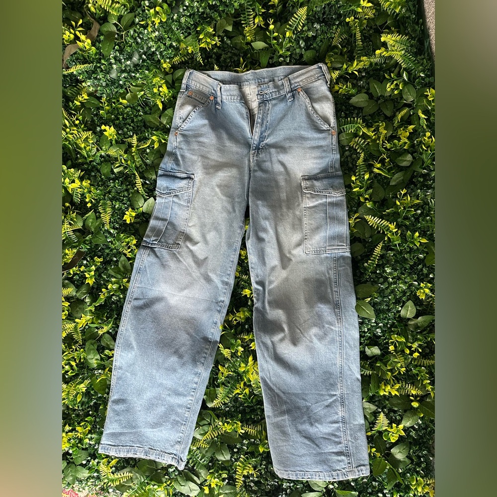 Stylish Light Blue Cargo Jeans